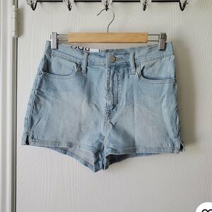 BDG Urban Outfitters Pin Up High Waisted Denim Shorts in a light blue wash